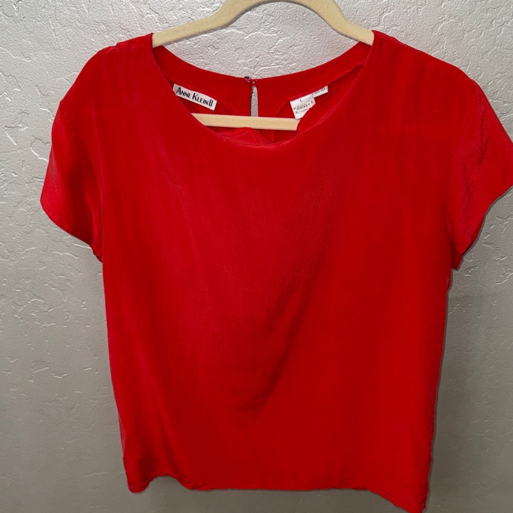 Anne Klein Vibrant Red Blouse